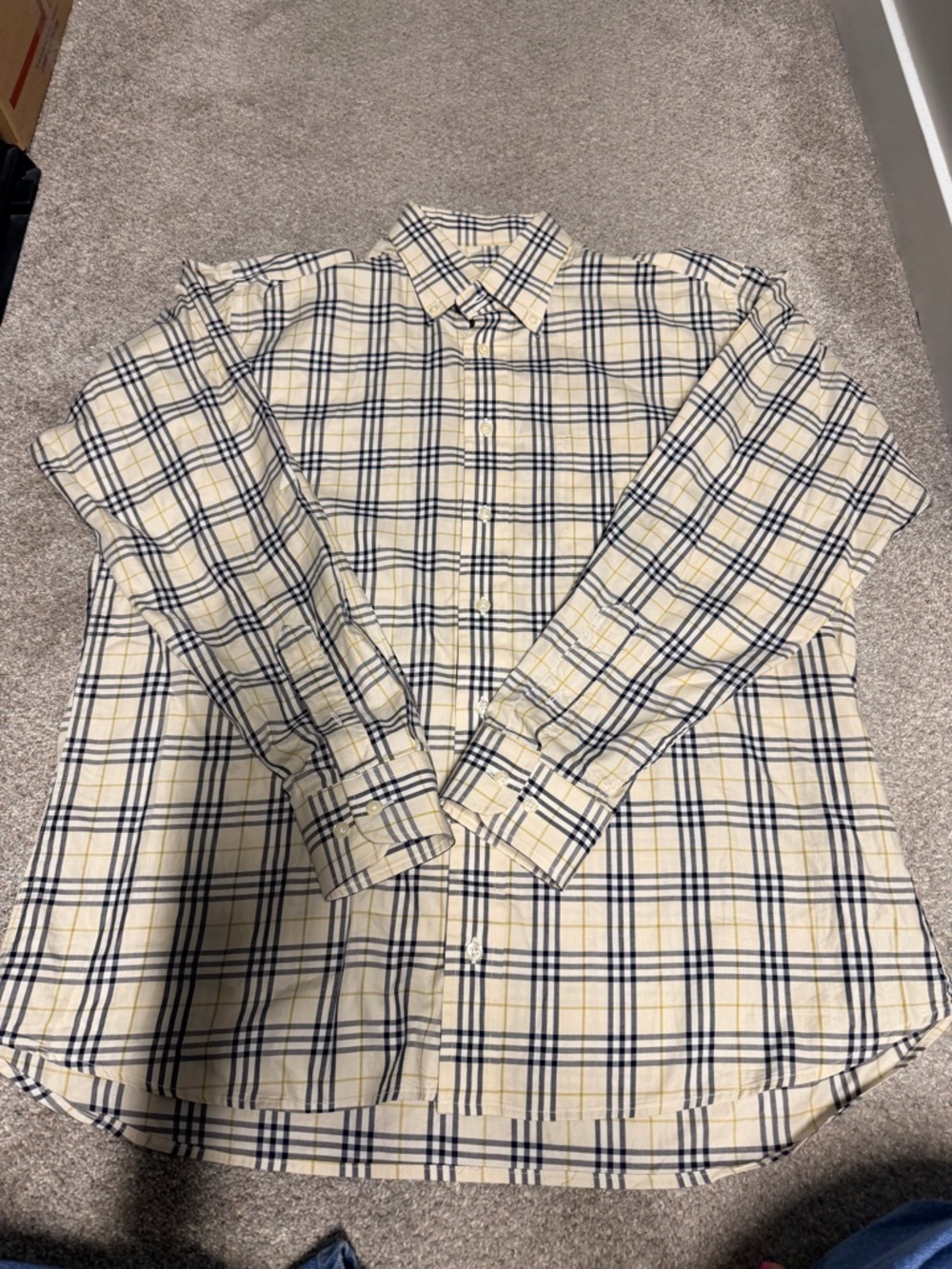 Authentic Burberry Nova Plaid Button-Down Shirt